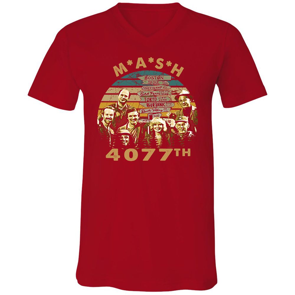 Unisex V-Neck T-Shirt - MB7NHGB7 - Red - 3