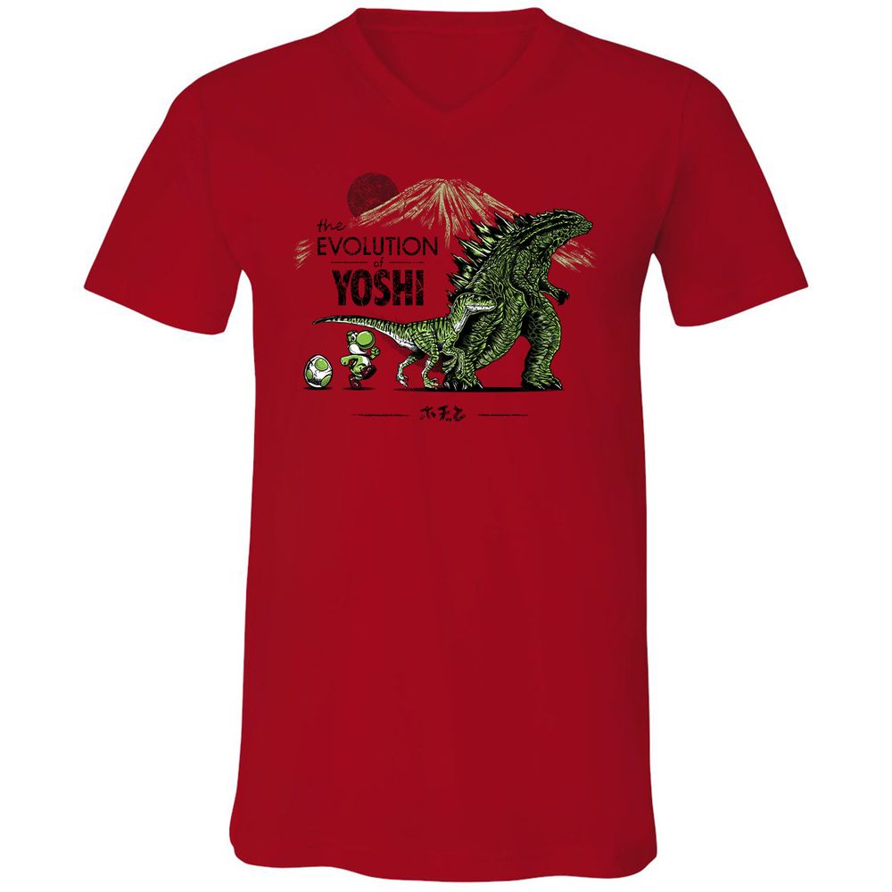 Unisex V-Neck T-Shirt - RJA3TYZT - Red - 3