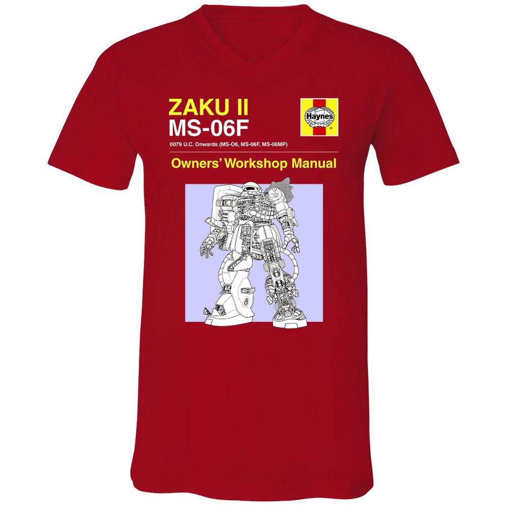 Unisex V-Neck T-Shirt - KGRD4GTQ - Red - 3