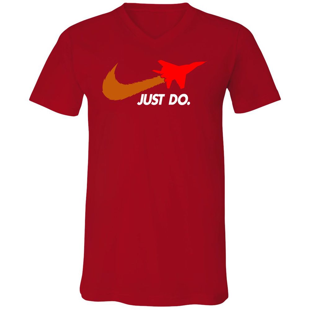 Unisex V-Neck T-Shirt - CVK4X2K5 - Red - 3