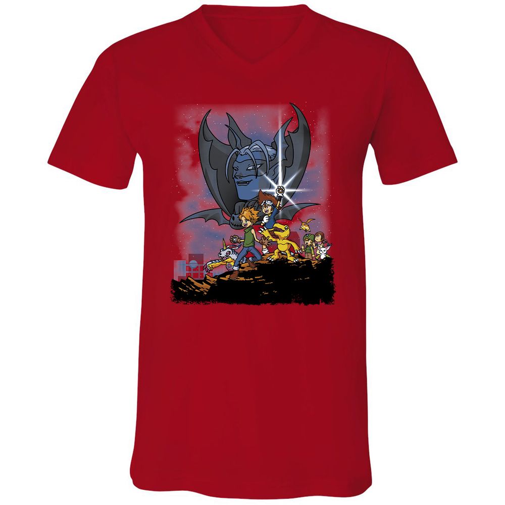 Unisex V-Neck T-Shirt - TCMMZNG4 - Red - 3