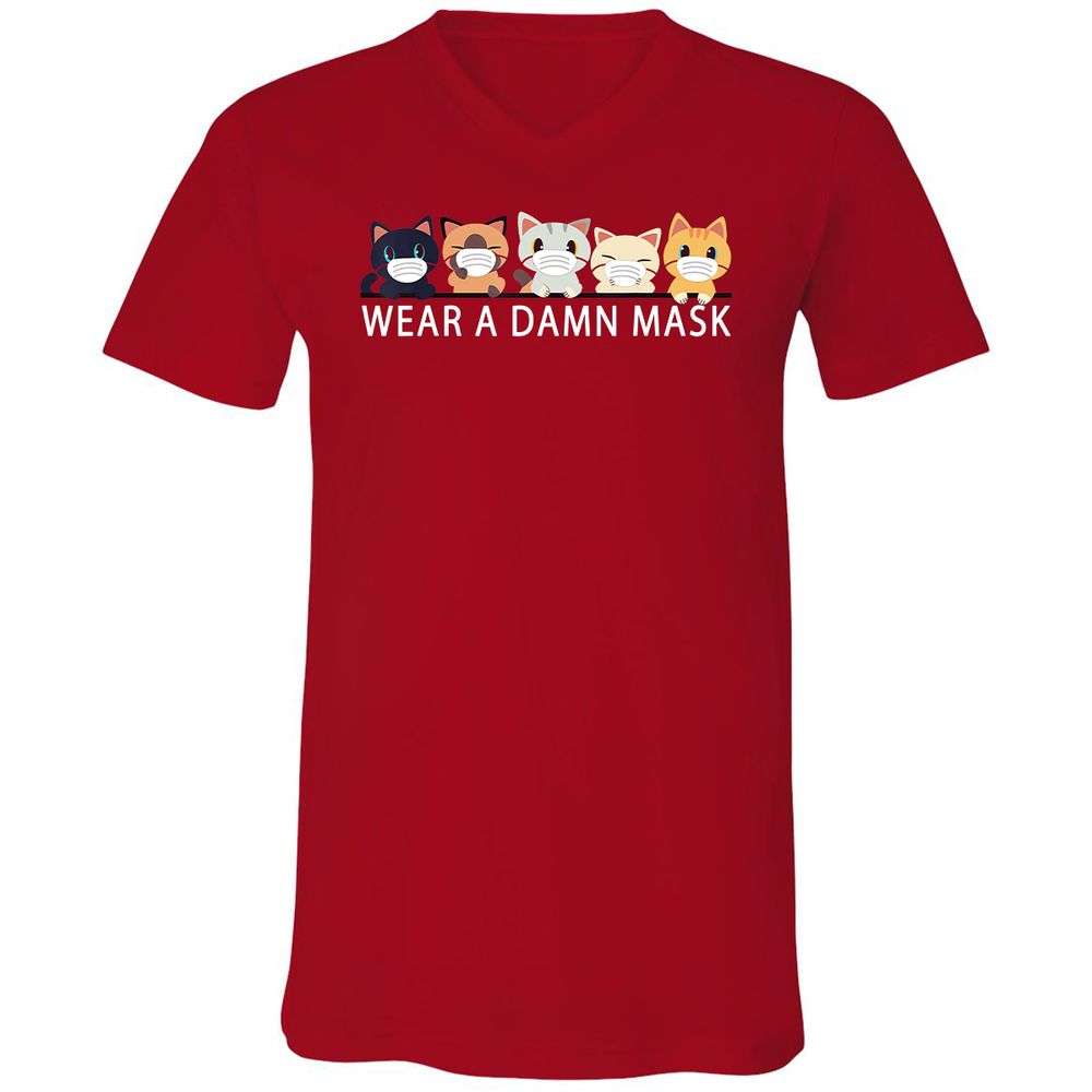 Unisex V-Neck T-Shirt - AZF51UTJ - Red - 3