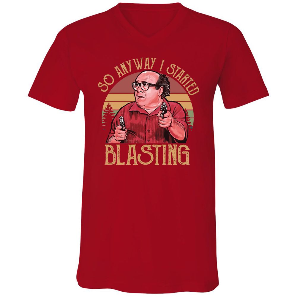 Unisex V-Neck T-Shirt - GW1T7WXJ - Red - 3
