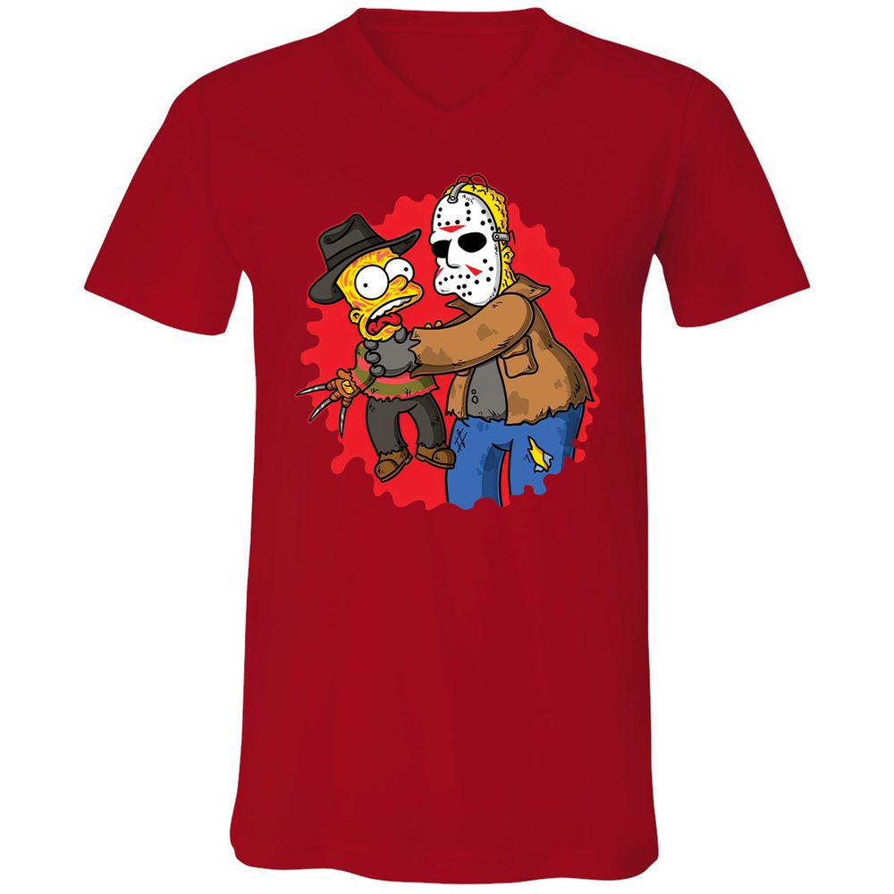 Unisex V-Neck T-Shirt - HCZ94N56 - Red - 3