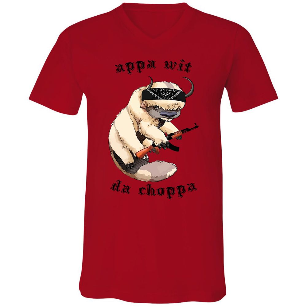 Unisex V-Neck T-Shirt - HJMVTPTS - Red - 3