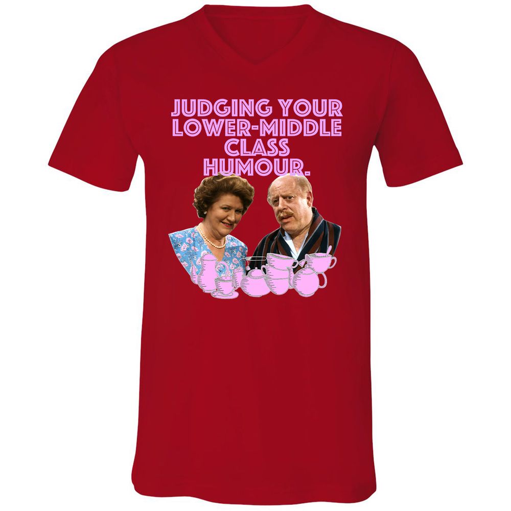Unisex V-Neck T-Shirt - LM1X6P4C - Red - 3
