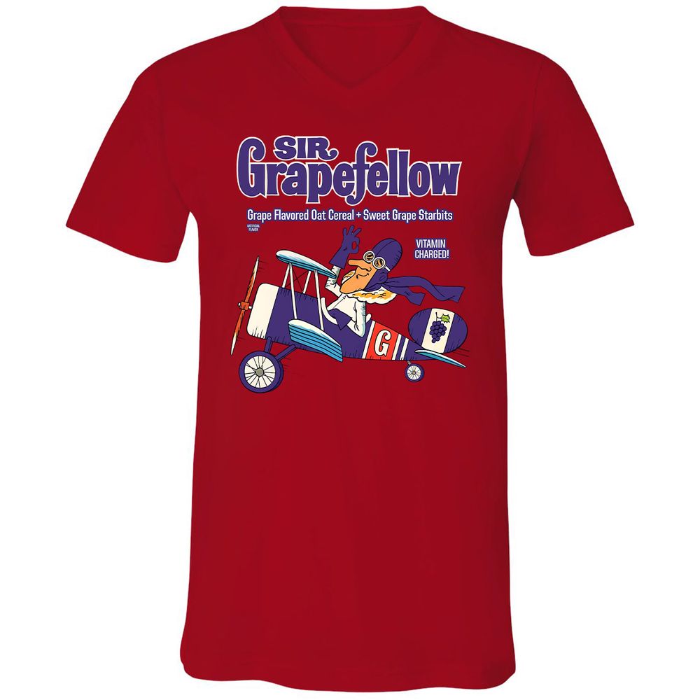 Unisex V-Neck T-Shirt - W8Q97QYJ - Red - 3