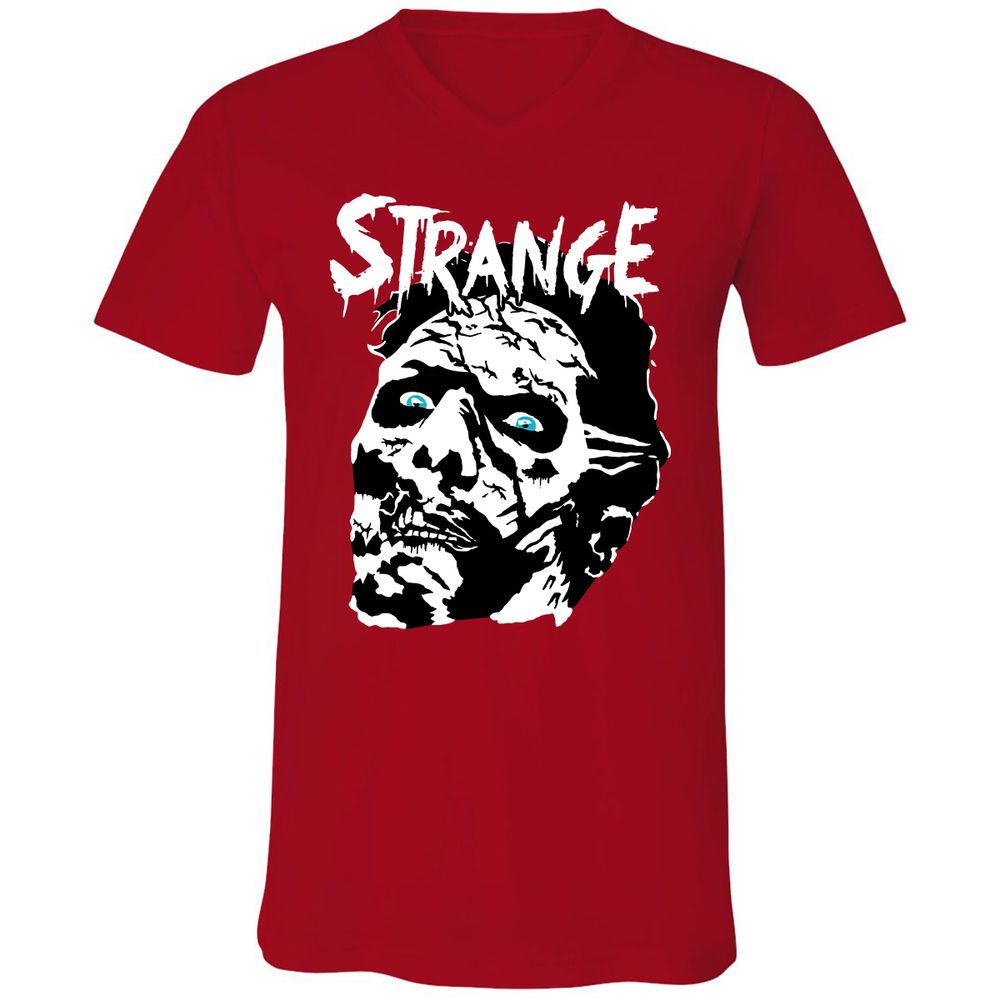 Unisex V-Neck T-Shirt - CZKGM2YK - Red - 3