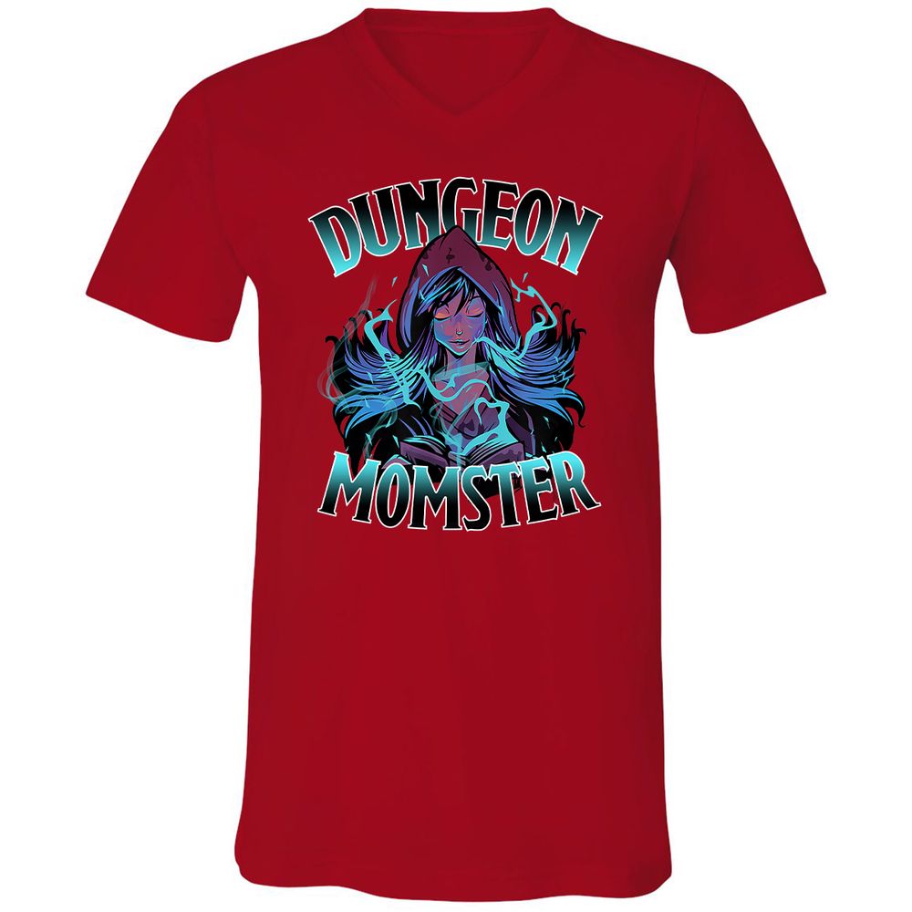 Unisex V-Neck T-Shirt - U9Q5MYSR - Red - 3