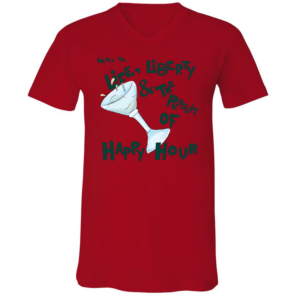 Unisex V-Neck T-Shirt - NQ15DWXG - Red - 3