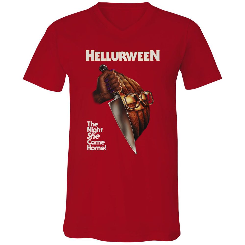 Unisex V-Neck T-Shirt - DZZT4R4M - Red - 3