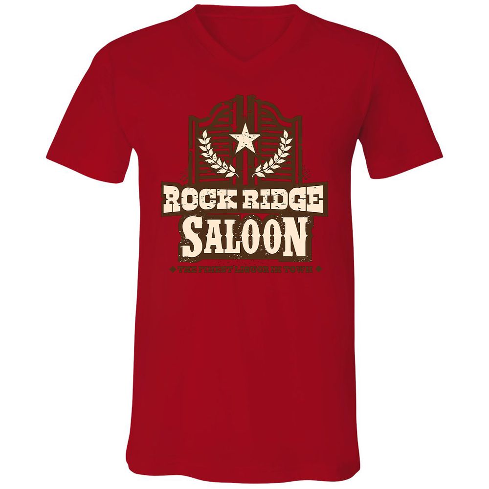 Unisex V-Neck T-Shirt - BLRX1YGY - Red - 3