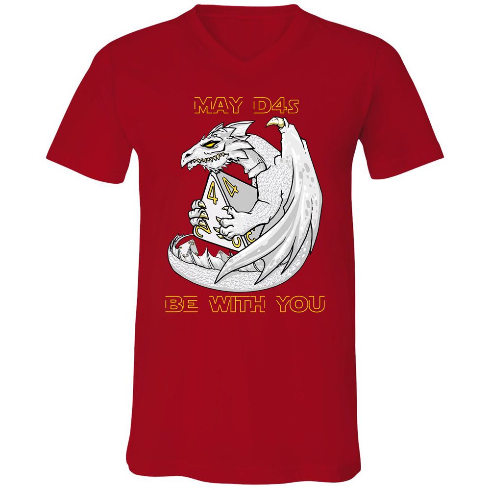 Unisex V-Neck T-Shirt - 7BRAARNN - Red - 3