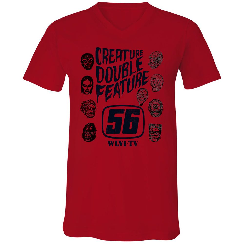 Unisex V-Neck T-Shirt - ZKUNZFPK - Red - 3
