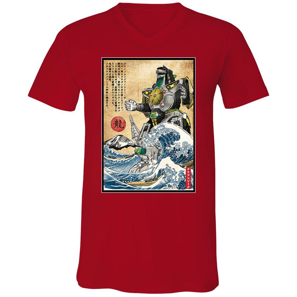 Unisex V-Neck T-Shirt - P74UEXFJ - Red - 3