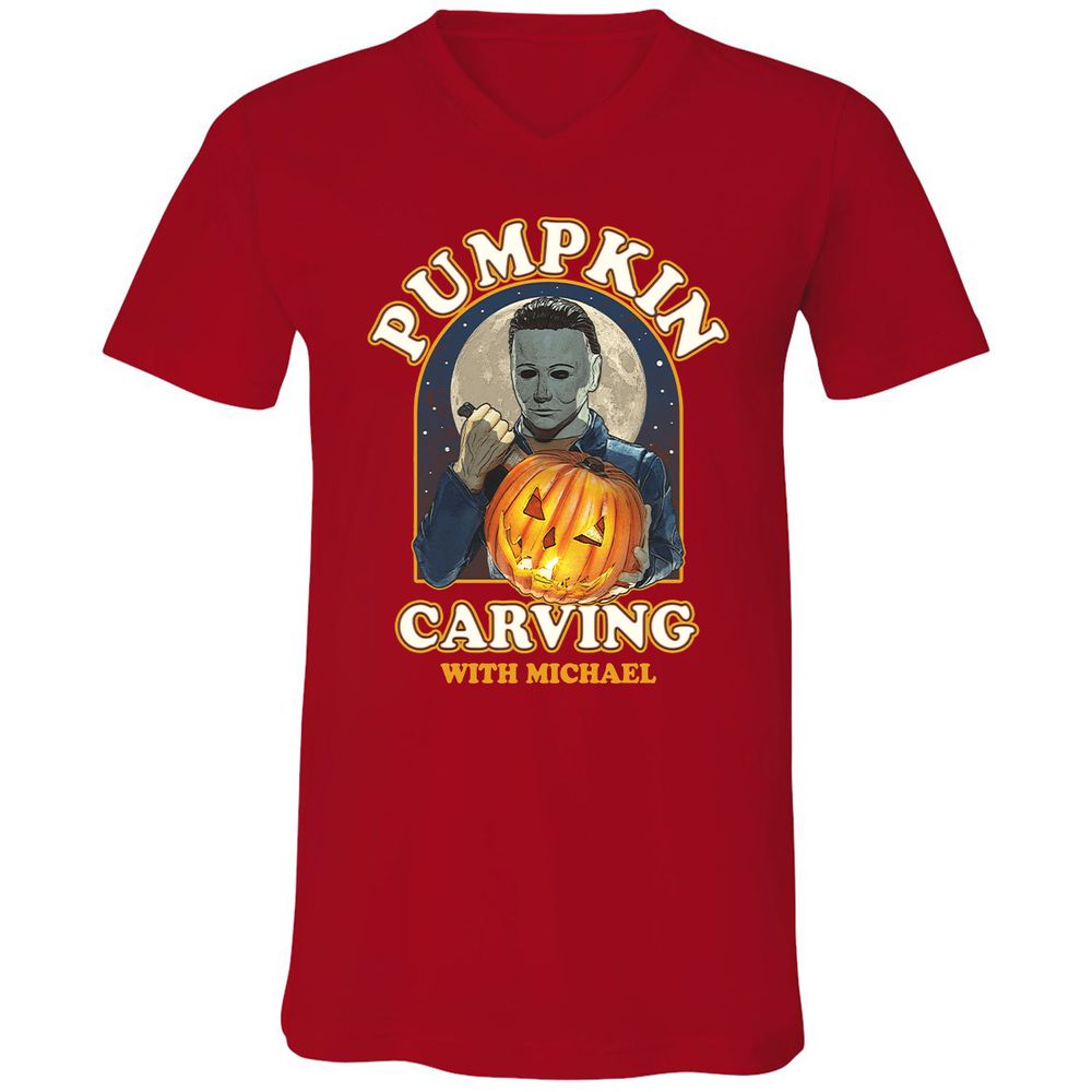 Unisex V-Neck T-Shirt - WK3CV2KG - Red - 3