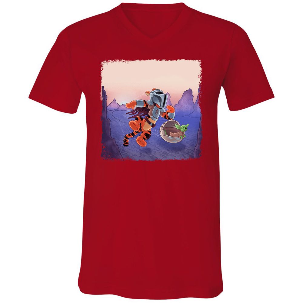 Unisex V-Neck T-Shirt - 38JYX5VU - Red - 3