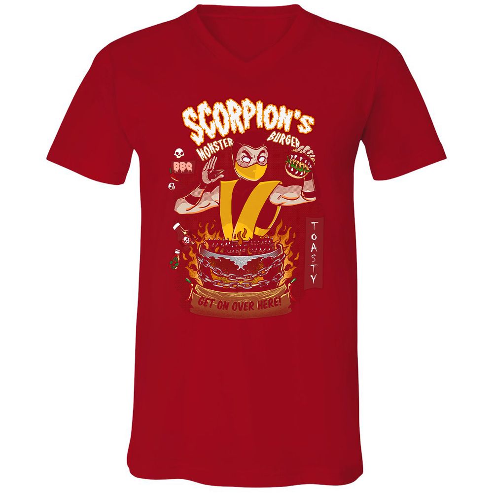 Unisex V-Neck T-Shirt - JX8JKURX - Red - 3