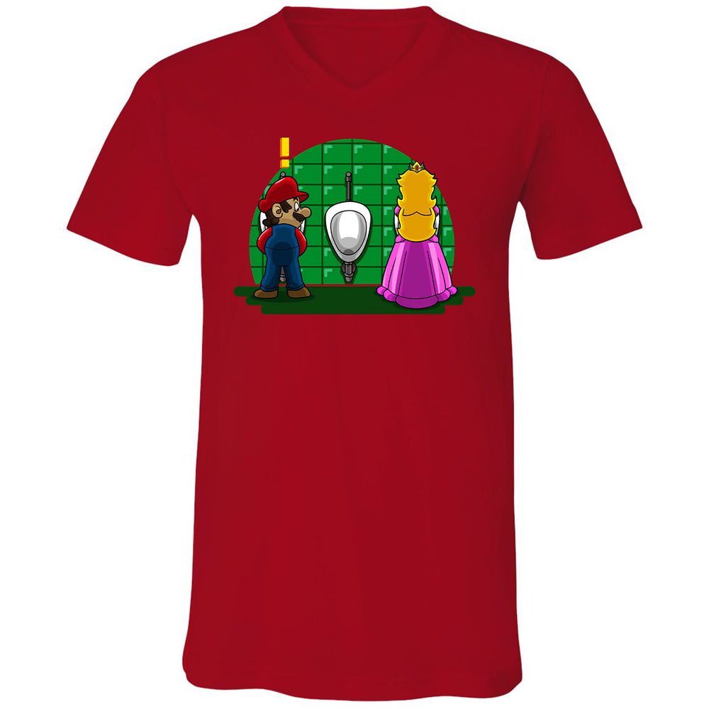 Unisex V-Neck T-Shirt - SSHLUPAG - Red - 3