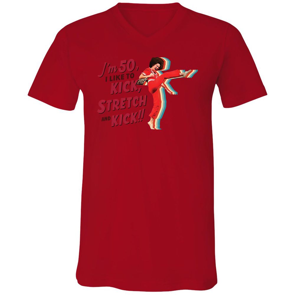 Unisex V-Neck T-Shirt - GGD89GJ1 - Red - 3