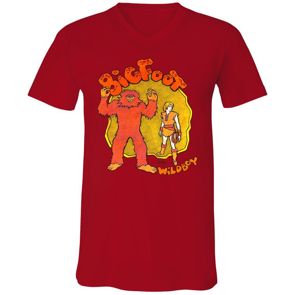 Unisex V-Neck T-Shirt - UPVK9KW6 - Red - 3