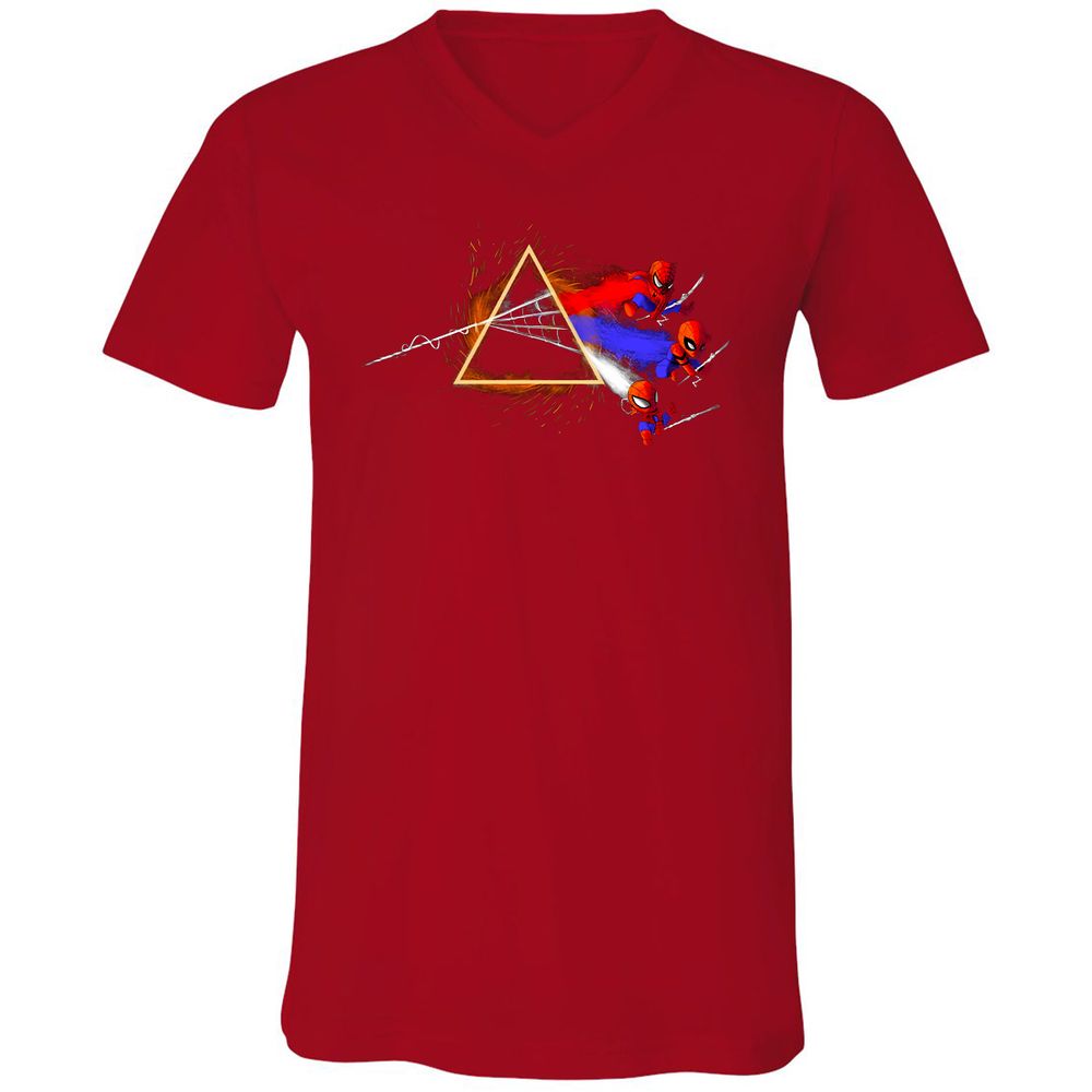 Unisex V-Neck T-Shirt - Y7VF84EQ - Red - 3