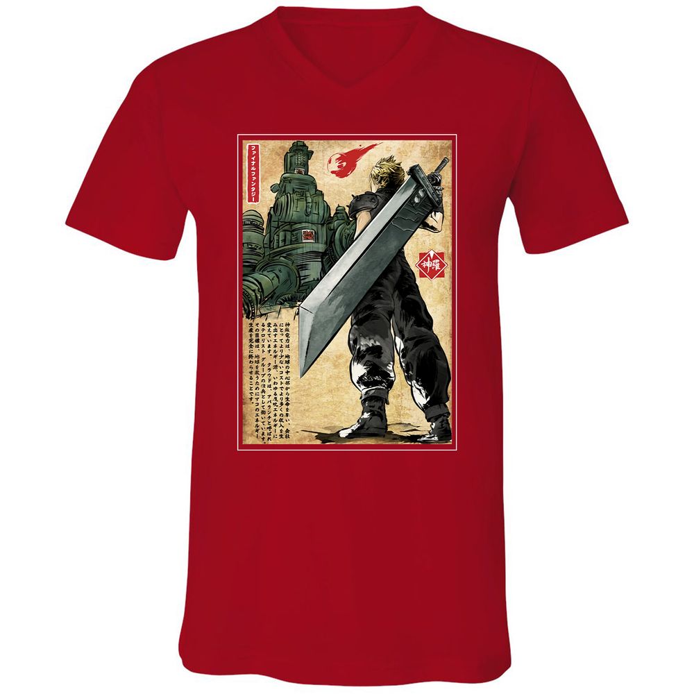 Unisex V-Neck T-Shirt - JKP136ZV - Red - 3