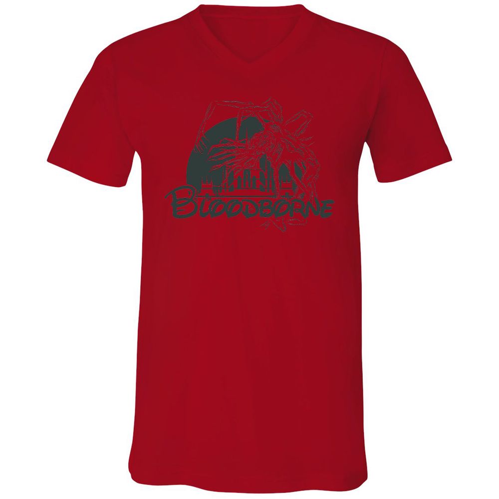 Unisex V-Neck T-Shirt - W3LCRZUH - Red - 3
