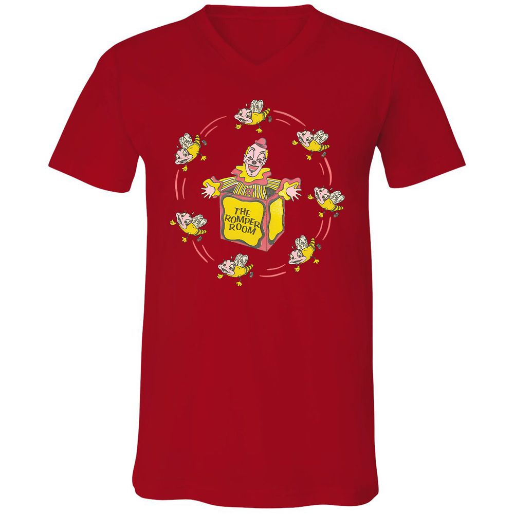 Unisex V-Neck T-Shirt - RL14QXK4 - Red - 3