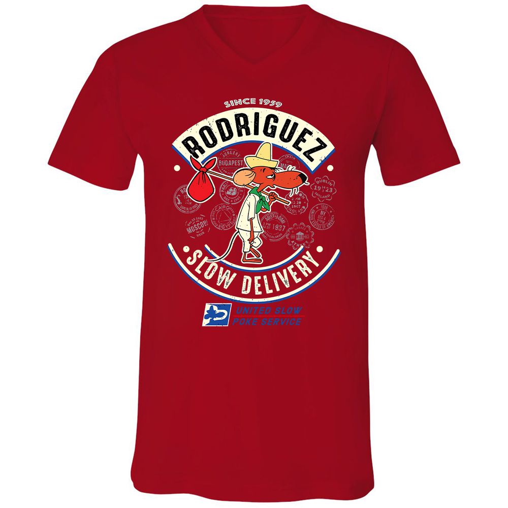Unisex V-Neck T-Shirt - EJFHH1FP - Red - 3
