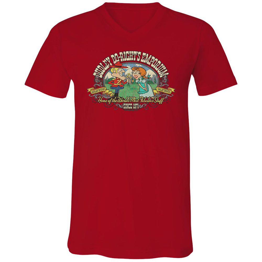 Unisex V-Neck T-Shirt - W5MJZJLQ - Red - 3