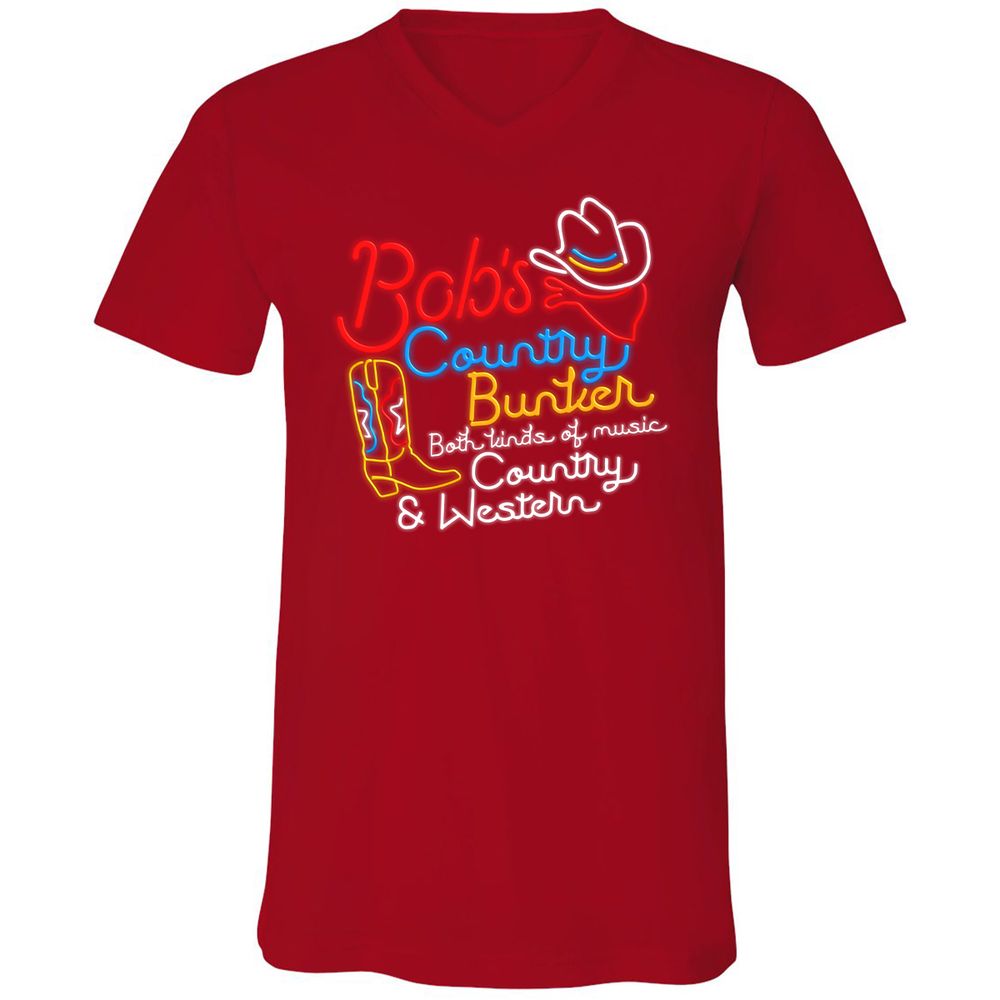 Unisex V-Neck T-Shirt - ZQ13HJLE - Red - 3
