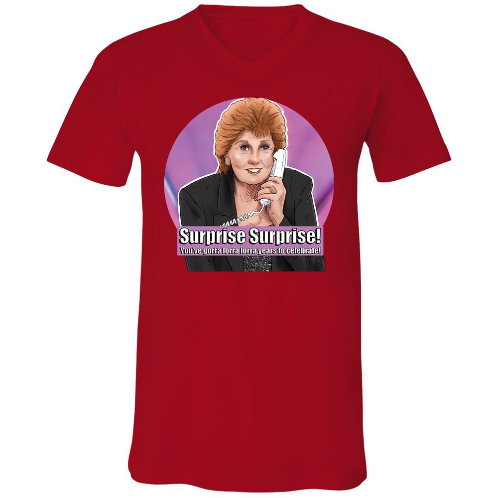 Unisex V-Neck T-Shirt - VWSW1N7V - Red - 3