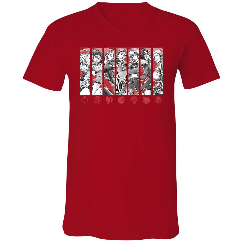 Unisex V-Neck T-Shirt - 5TF86N33 - Red - 3