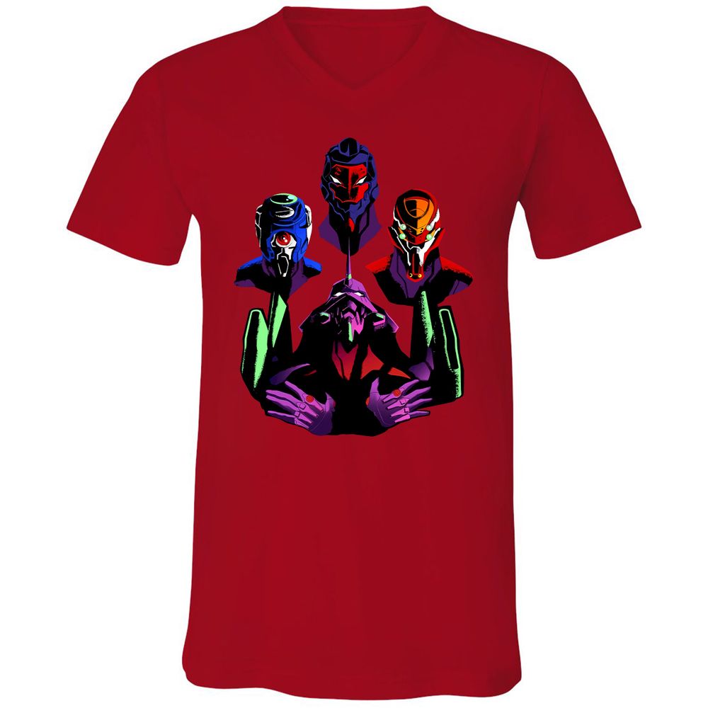 Unisex V-Neck T-Shirt - 7RPGW4W7 - Red - 3