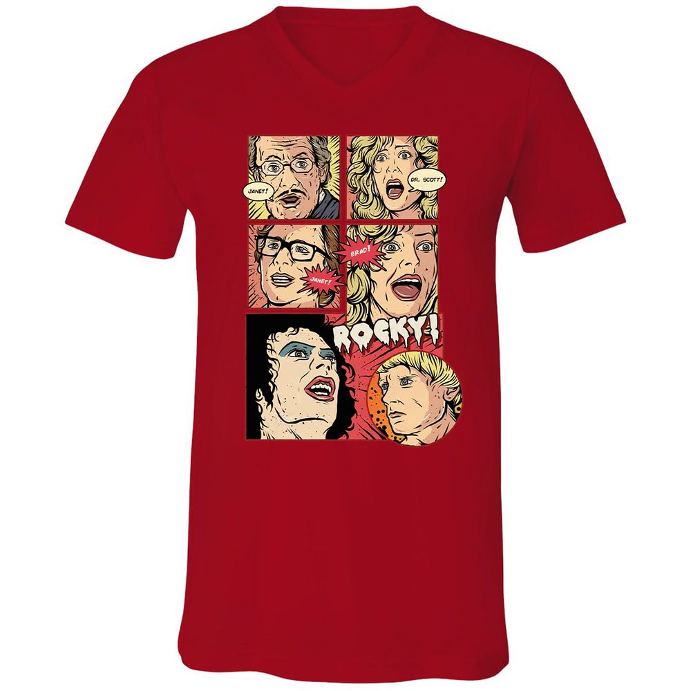 Unisex V-Neck T-Shirt - YL2EF6FS - Red - 3