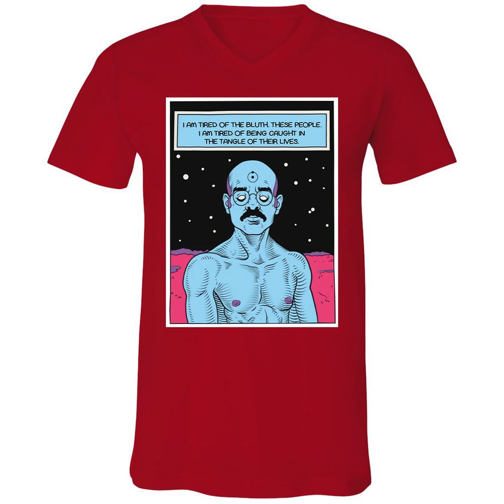 Unisex V-Neck T-Shirt - WZRZQ642 - Red - 3