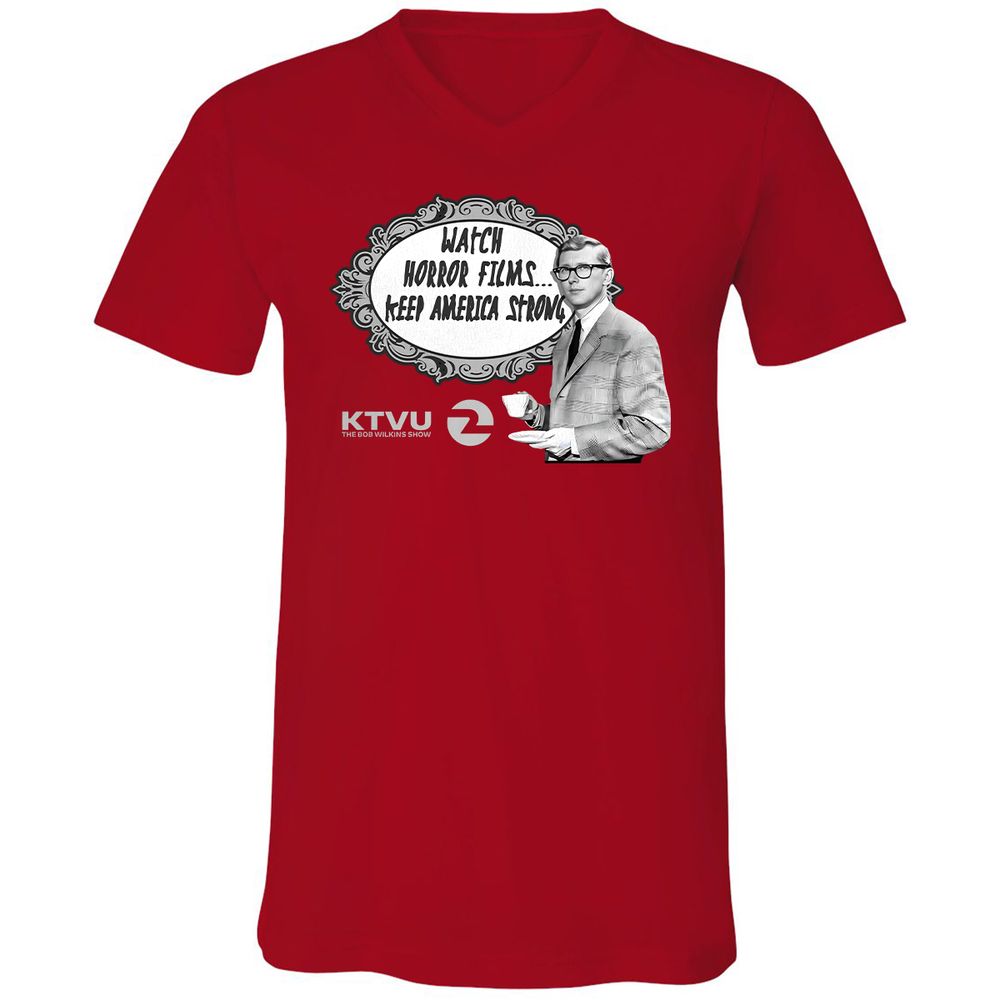 Unisex V-Neck T-Shirt - E4B4G1ST - Red - 3