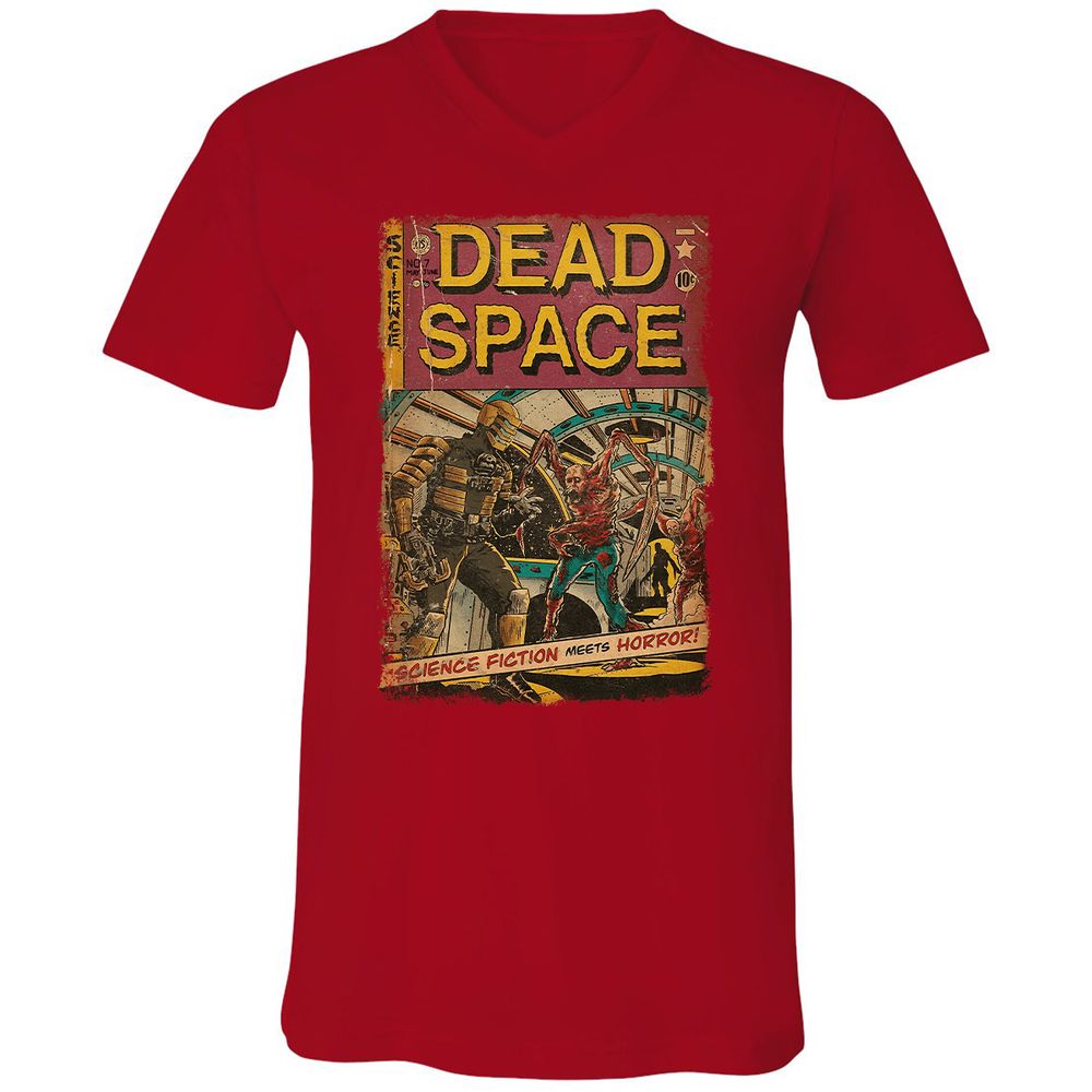Unisex V-Neck T-Shirt - 7Y1W5J86 - Red - 3