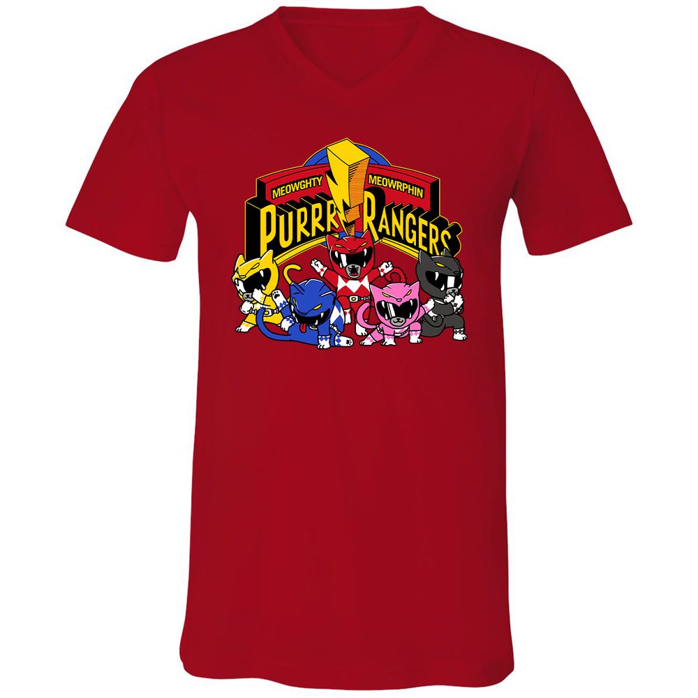 Unisex V-Neck T-Shirt - ZK27NSMQ - Red - 3