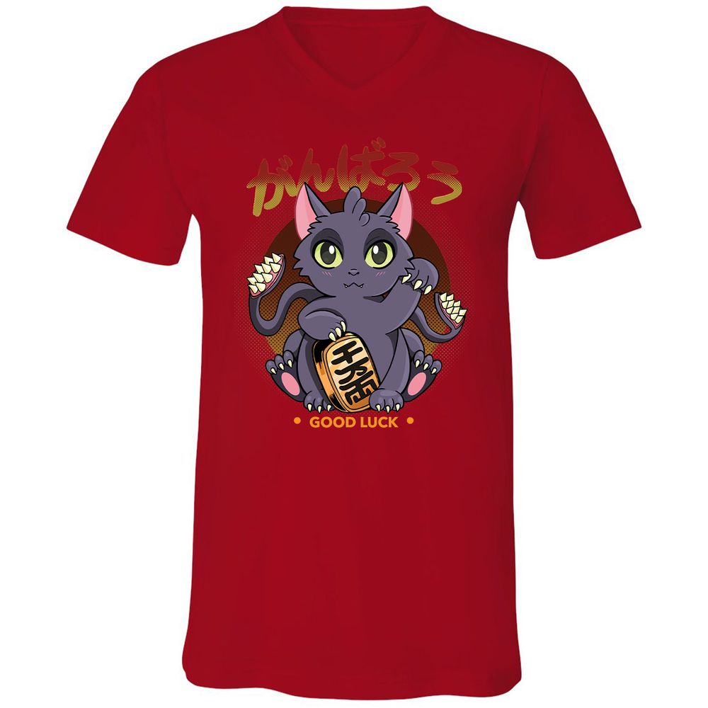 Unisex V-Neck T-Shirt - Z8XMDYM5 - Red - 3