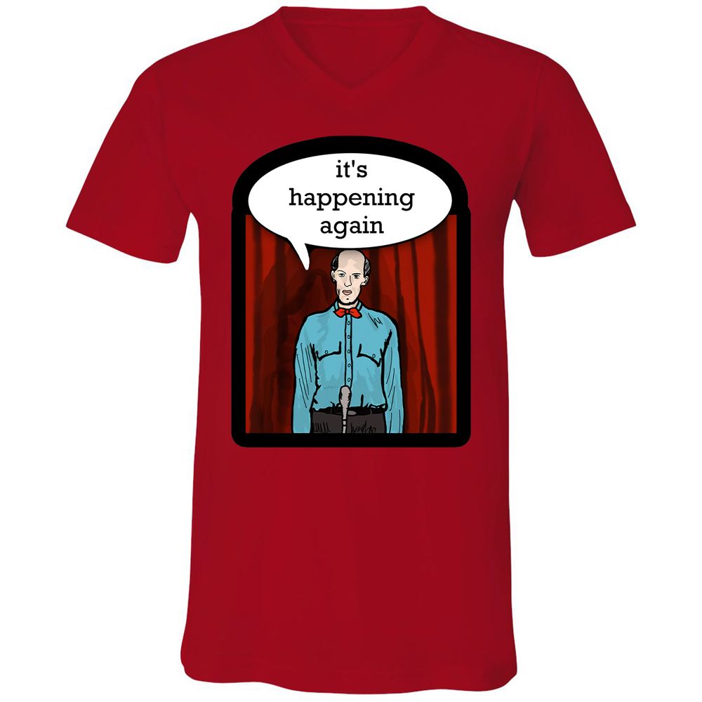 Unisex V-Neck T-Shirt - WV35CDFX - Red - 3
