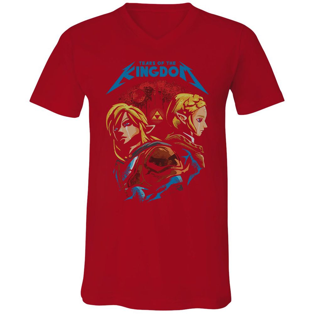 Unisex V-Neck T-Shirt - 9XS8C3AP - Red - 3