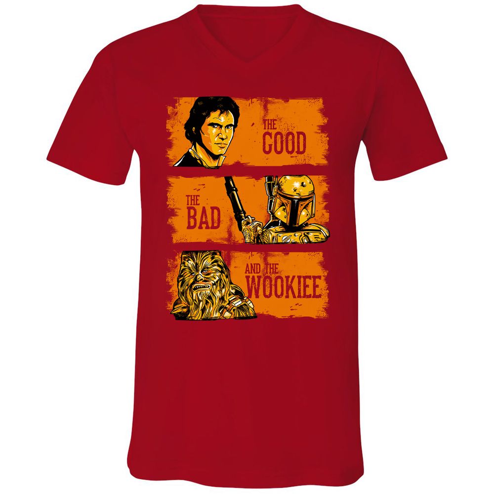 Unisex V-Neck T-Shirt - MR1DTZ7B - Red - 3