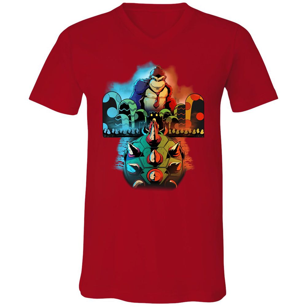 Unisex V-Neck T-Shirt - TJYT7E5V - Red - 3
