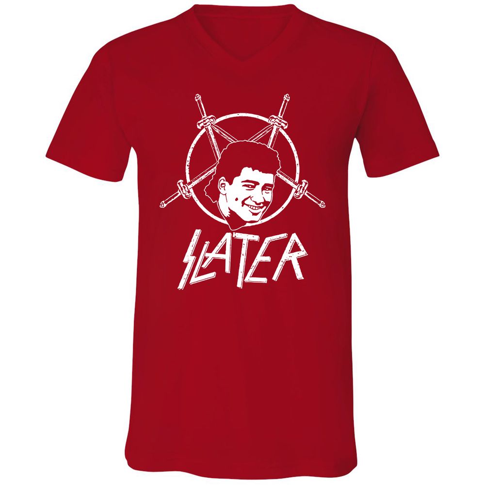 Unisex V-Neck T-Shirt - 34LB78F5 - Red - 3