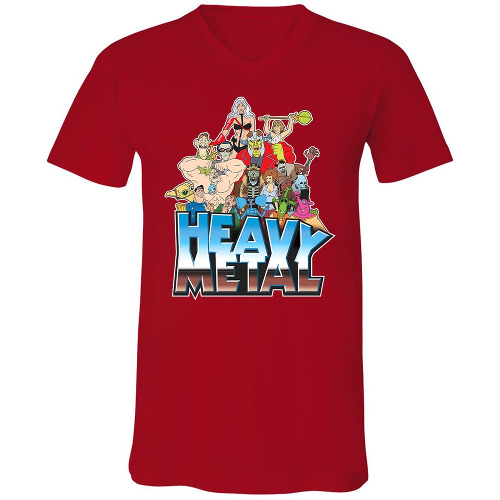 Unisex V-Neck T-Shirt - 3JWZ5VEC - Red - 3