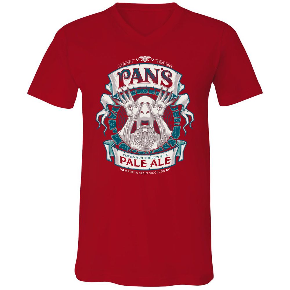 Unisex V-Neck T-Shirt - B3F1QH6T - Red - 3