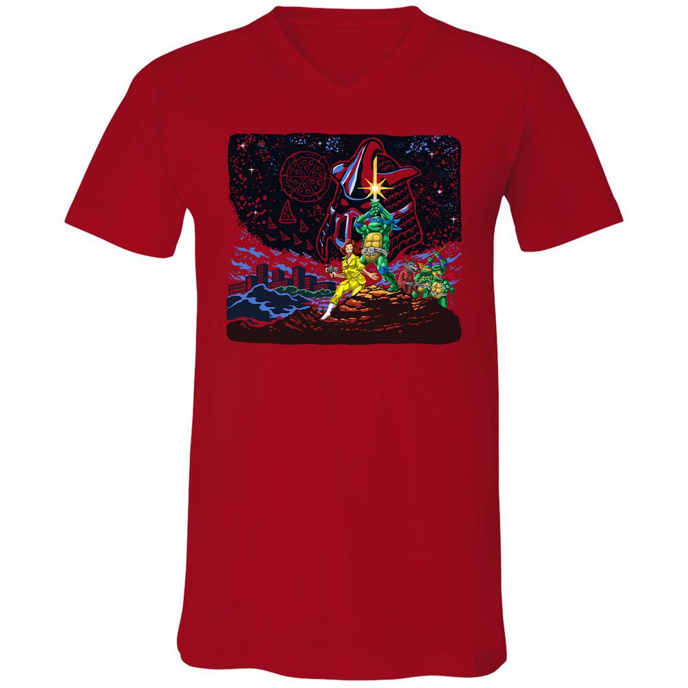 Unisex V-Neck T-Shirt - N1RU5FDP - Red - 3