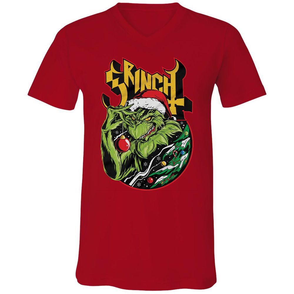 Unisex V-Neck T-Shirt - UH86W3HC - Red - 3